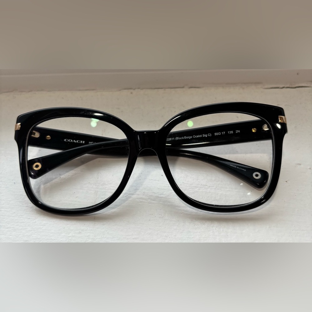 Coach Black Frames – Chic Modern Eyeglasses, Replaceable Prescription Lenses - Picture 3 of 6